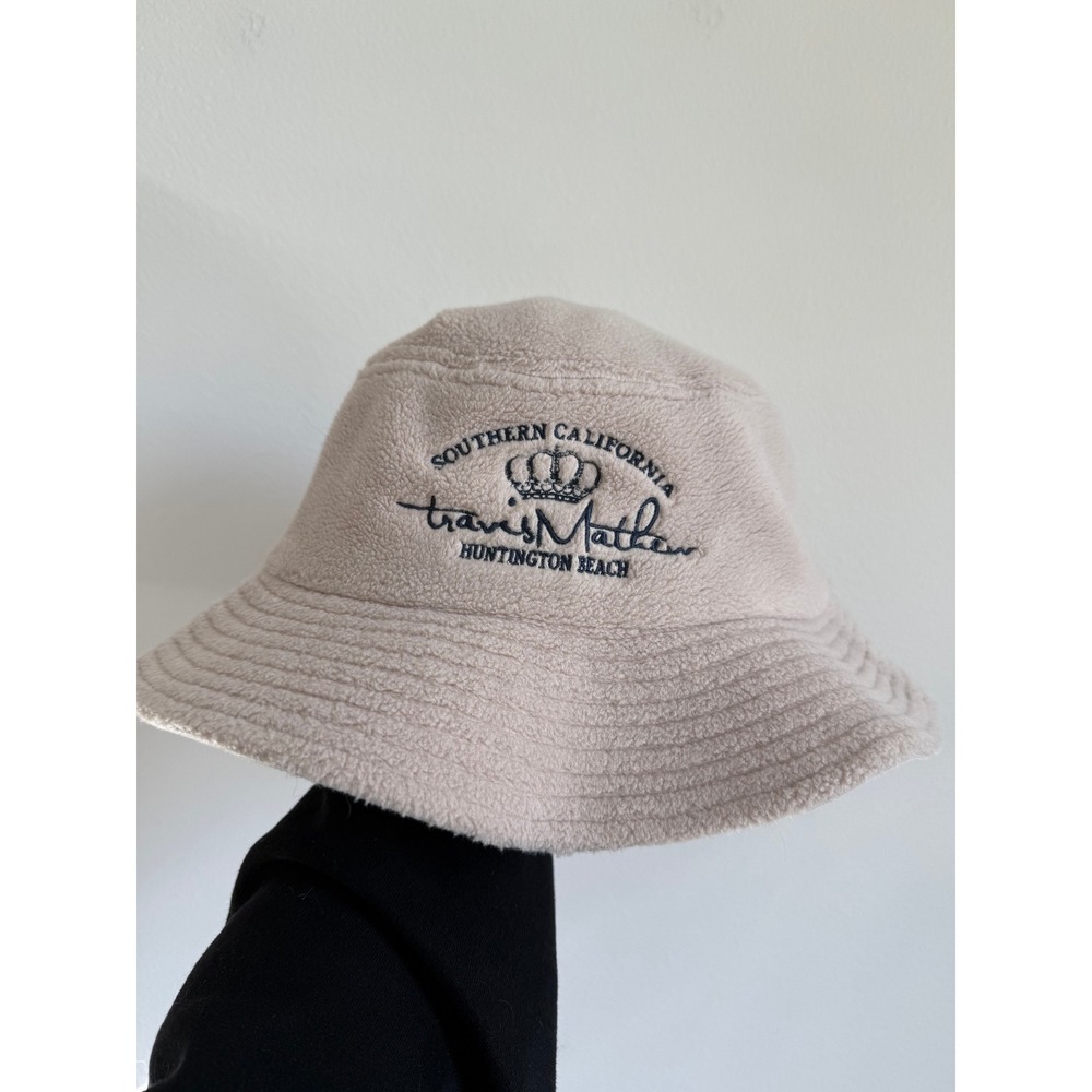 Travis Mathew Bucket Hat OS Tan Fleece Southern California Golf Huntington Beach